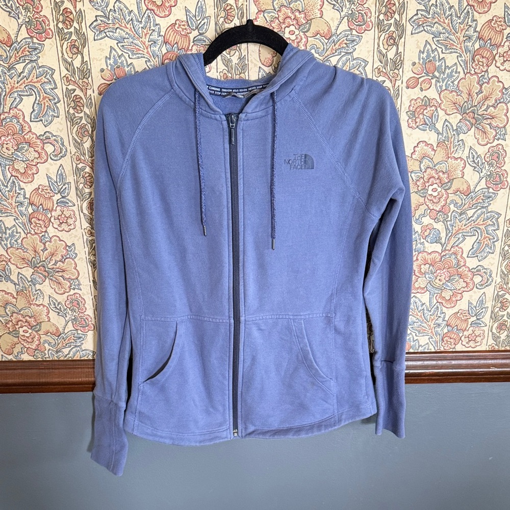 The North Face Blue zip up hoodie Jacket sweatshirt size S womens